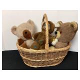 Basket of Vintage Bears