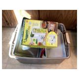 Tote of Kitchen Goods, muffin pans & more