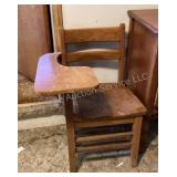 Vintage Wood School Desk, 23x24x32"