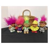 Wall Basket with 5 Trolls