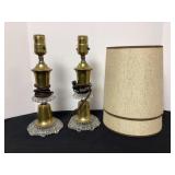 Pair of Vintage 11 1/2" Lamps with Shades
