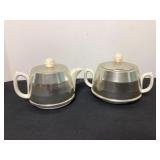 Sadler England Creamer & Sugar with aluminum