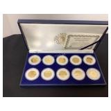 1999-2000 10 Statehood Quarter Dollars, 24 karat