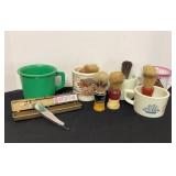 Vintage Shaving Mugs, Brushes & More