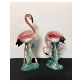 7&10" Vintage Ceramic Flamingos