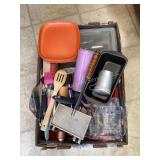 Box of Kitchen Goods, Utensils & More