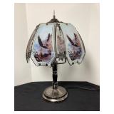 Lamp with Glass Eagle Theme Panels, 22" tall, no