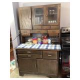 One Piece Hoosier Cabinet & Contents