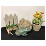 Resin Garden Decor & frog fountain piece