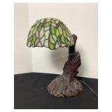 Stained Glass Style Lamp with heavy metal base,