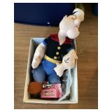 Box of Toys & Vintage Popeye