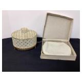 Vintage Beaded Purse & Old Avon Powder Jar