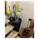 Trash can, bucket, dust pan, broom, basket & more