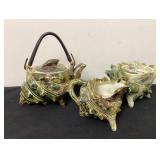 Vintage Florida Shell Teapot, Creamer & Sugar