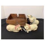 Ceramic Pigs & Napkin Holder