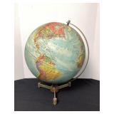 Vintage Replogle Globe, metal base, 16" tall