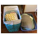 Two Baskets of Linens & Towels