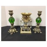 Marble Base Candle Holder & Pair of Hollywood
