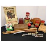 Vintage Banks, Desk Bell, Wood Box & More