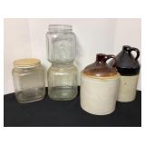 Stoneware Jugs & Glass Jars
