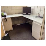 L shaped Desk with 5 drawers