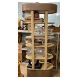 Wood Shelving Unit & Contents
