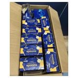 Box of plastic spoons