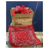 Box of red handkerchiefs