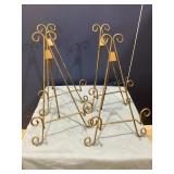 4 gold tone table top easels