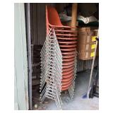 19 Orange Molded Stackable Chairs
