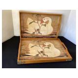 2 Serving Trays with Goose