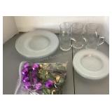 6 place Christmas plate setting