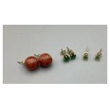 Three 14K Post Earrings