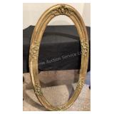 Large Wood Antique oval frame, 23x46"