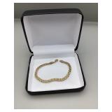 10K Gold 7" Byzantine link bracelet