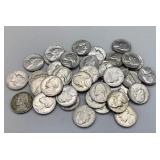 Nickel collection, variety of dates, 40 total
