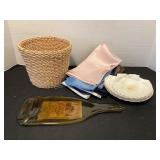 Basket, napkins, spoon rest & shells