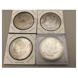 Four Morgan Silver Dollars