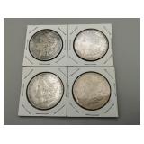Four Morgan Silver Dollars