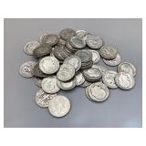 Collection of Roosevelt Dimes, 1946-64, 53 total