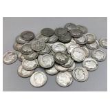 Collection of Roosevelt Dimes, 1946-64, 53 total