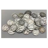 1917-1940 Mercury Dimes, 54 total