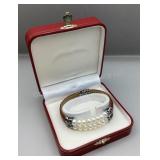 Honora sterling & leather bracelet