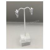 14K white gold, diamonds & tanzanite hinged post