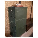 4 drawer wood filing cabinet & small baskets