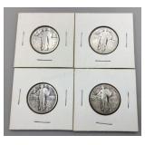 Four Walking Liberty Quarters