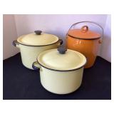 Yellow & Orange Enamelware Pans