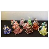 12 Vintage Hand Made Beaded Bell Ornaments