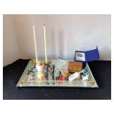 Vanity Mirrored Tray of Trinkets & Treasures