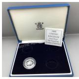 2000 UK silver proof one pound coin